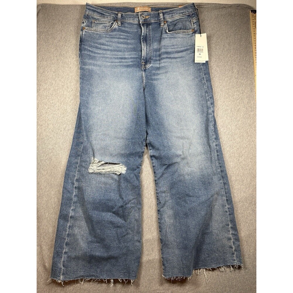 7 For‎ All Mankind Womens Sz 32 Cropped Jo UltraHigh Rise Jeans Luxe Vintage NWT